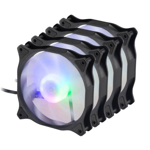 Fan Cooler Shot Gaming RGB F101B 120x120 Negro (KIT 4 Unidades)