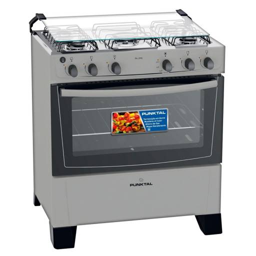 Cocina Super Gas Punktal PK-299C Mesada Acero Titanium