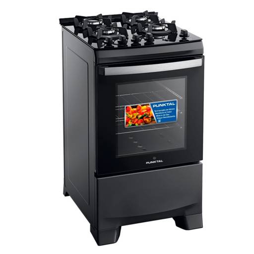 Cocina Super Gas Punktal PK-735 Mesada de Vidrio con Timer Titanium