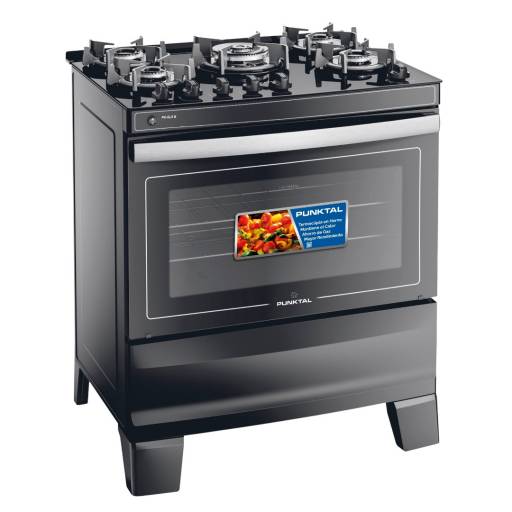 Cocina Super Gas Punktal PK-GL5B Mesada de Vidrio Negro