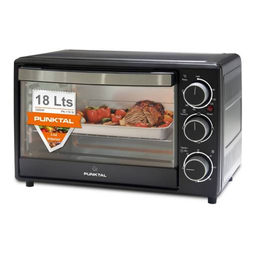 Horno El�ctrico Punktal PK-118N 18L Luz Grill Color Negro