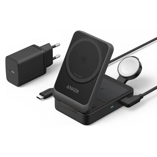 Cargador Magn�tico Anker MagGO 3 en 1 15W + Cargador USB-C 40W Negro