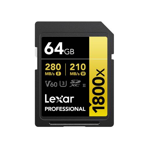 Memoria SDXC Lexar Pro 1800X 64GB UHS-II Gold Series