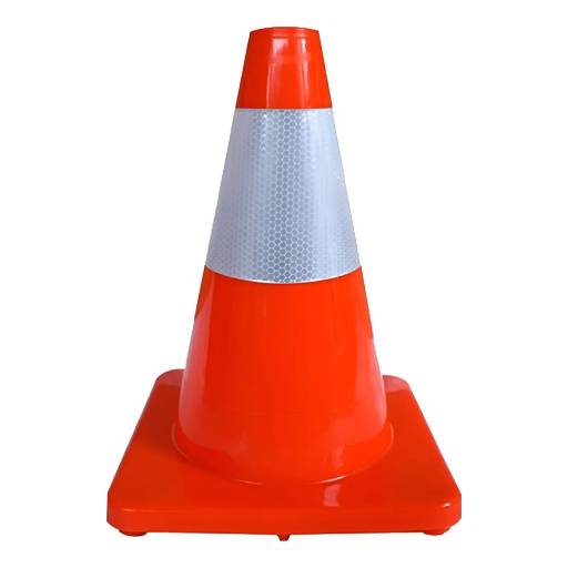 Cono Vial de Carretera de 30cm con Banda Reflectante