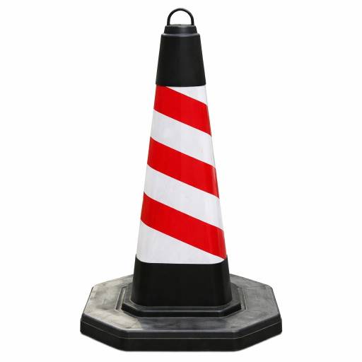 Cono Vial de Carretera Base R�gida de 70cm Bandas Reflectantes