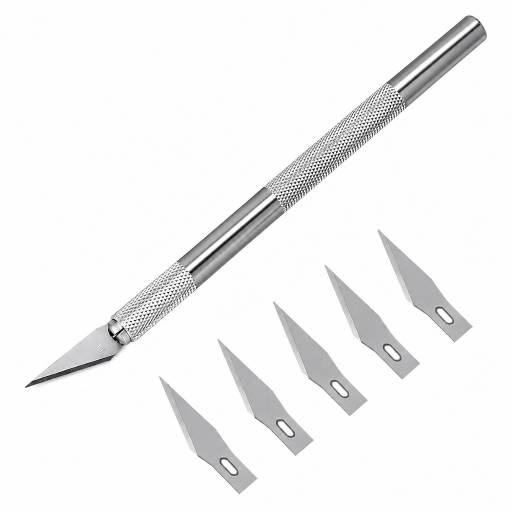 Trincheta Profesional Cortante de Aluminio + 5 Cuchillas Plateado
