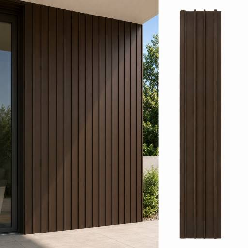 Revestimiento Wall Panel WPC 290x20 cm Exterior Simil Madera Marr�n