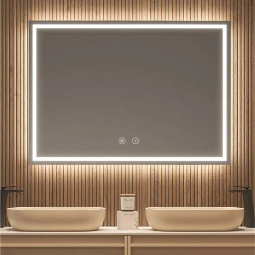 Espejo Rectangular Led de Pared con Desempa�ador 60x80 cm