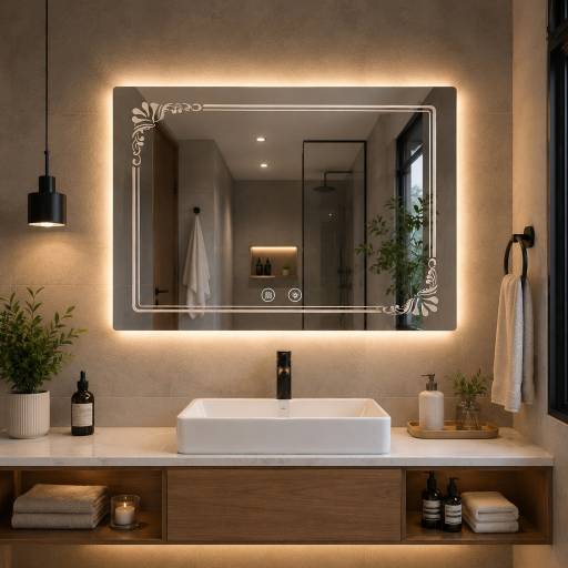 Espejo Rectangular Led de Pared con Desempa�ador 60x80 cm