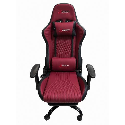 Silla Gamer Deep Ergon�mica de Cuero con Apoyapies Roja