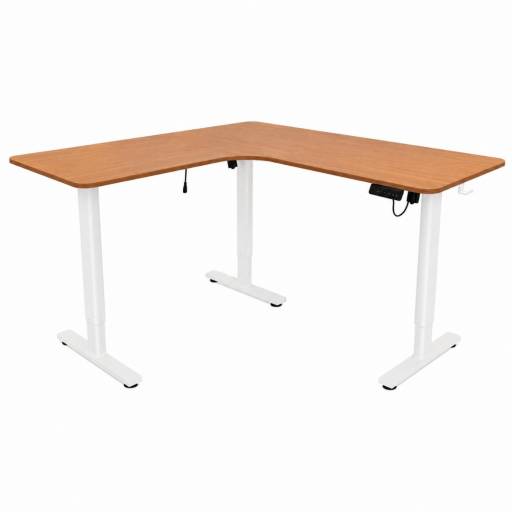 Escritorio Esquinero El�ctrico Regulable c/Panel 160x140x60cm Marron
