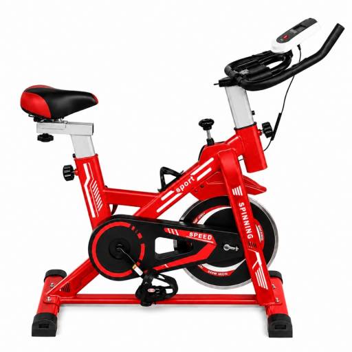 Bicicleta Spinning Profesional Ergom�trica Disco 13Kg Premium Roja
