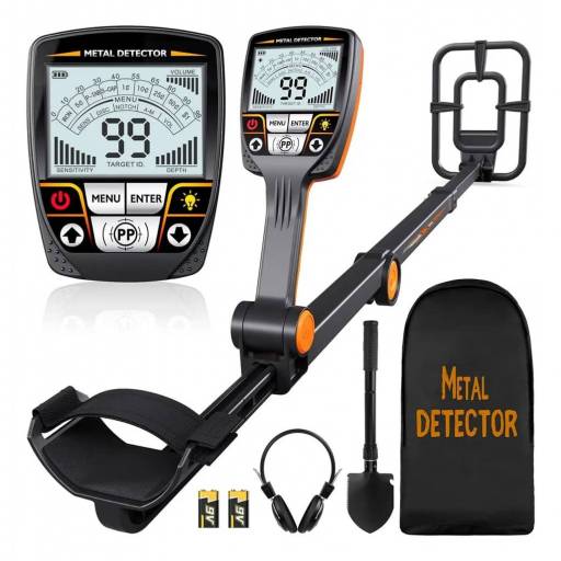 Detector de Metales Profesional Plegable Oro Plata IP68 Naranja