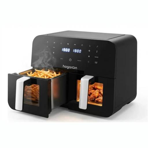 Freidora de Aire Hogaron Doble Canasto Digital 2400W 9L