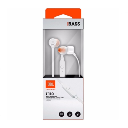 Auriculares para Oreja JBL T110 Blancos - Manos libres