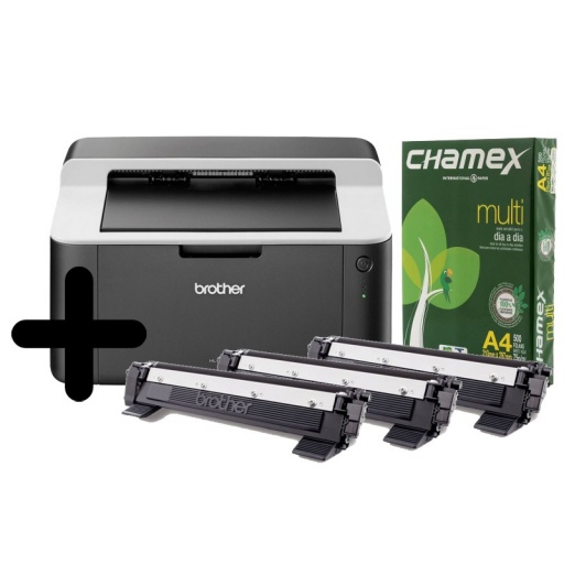 Impresora L�ser Brother HL-1212W Monocrom�tica - USB + 2 Toner Extra + Resma