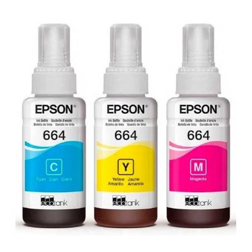 Pack de 3 Botellas de Tinta Epson T664 L350/L355/L380 y M�s