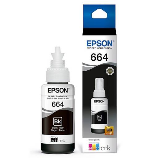 Botella de Tinta Epson T664 Original Negro