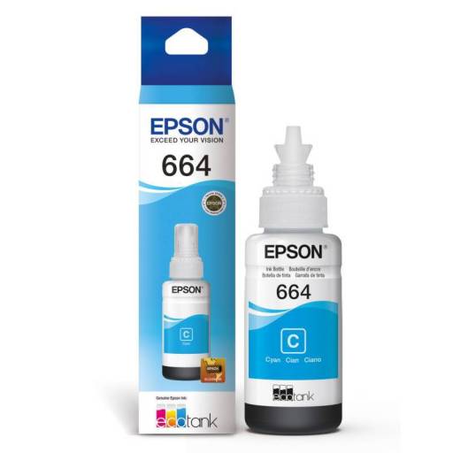 Botella de Tinta Epson T664 Original Cyan
