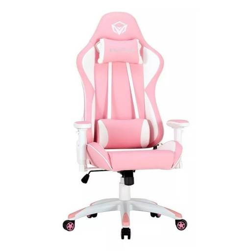 Silla Gamer Escritorio Meetion E-Sport CHR16 Reclinable Rosa/Blanca