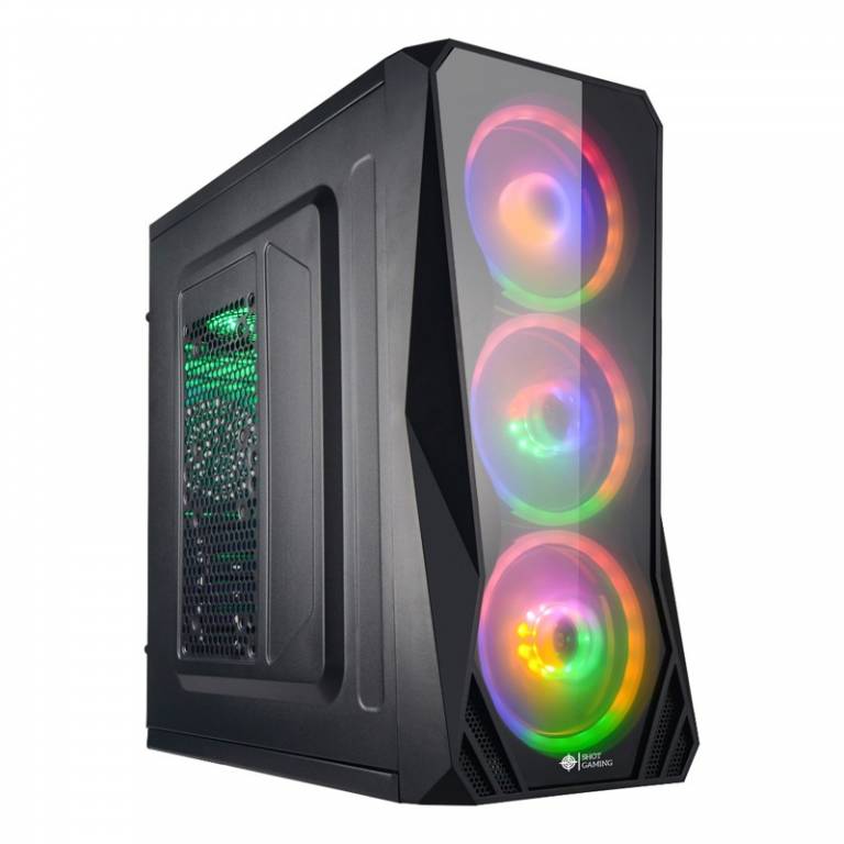 Gabinete Gamer Shot FA-3148 Frontal Acrlico + 3 Fanes RGB (Sin Fuente)