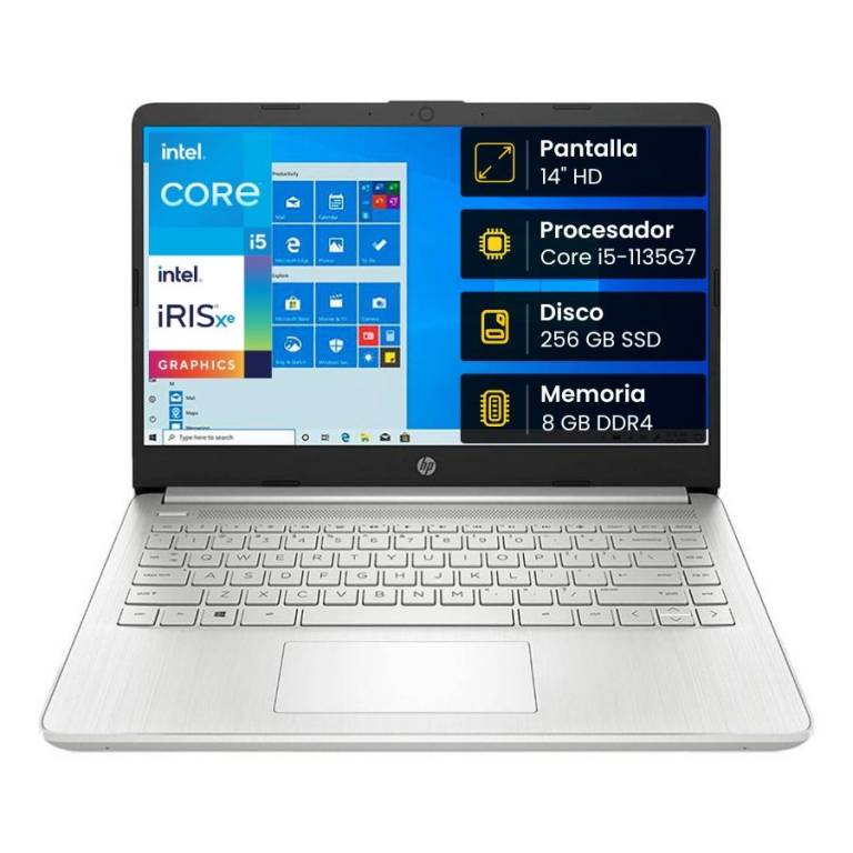 Notebook HP 14-DQ2536LA Core i5-1135G7 8GB 256SSD 14 HD Win 11