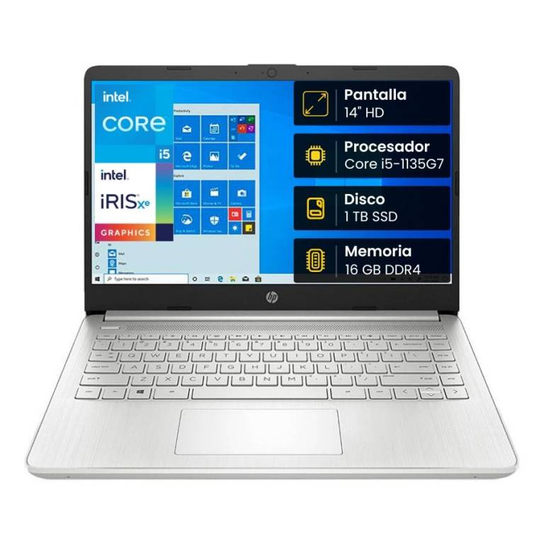 Notebook HP 14-DQ2536LA Core i5-1135G7 16GB 1TB SSD 14 HD Win 11