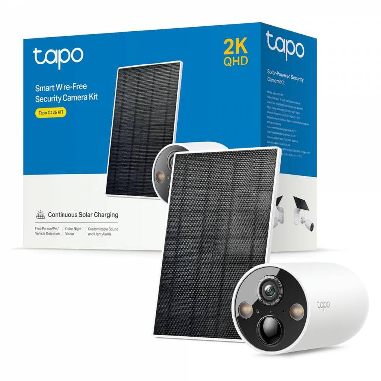 KIT Cmara Wi-Fi TP-LINK TAPO C425 2K Batera + Panel Solar