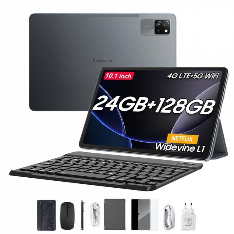 Tablet Blackview Tab 60 Pro Bundle de 10.1 8GB+16GB Ram 128GB Rom LTE Android 14 Gris