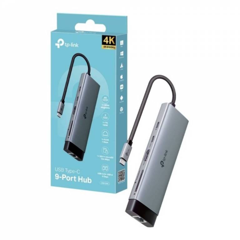 Hub TP-LINK UH9120C 9 en 1 USB Tipo C a USB-C/HDMI/USB/SD/RJ45