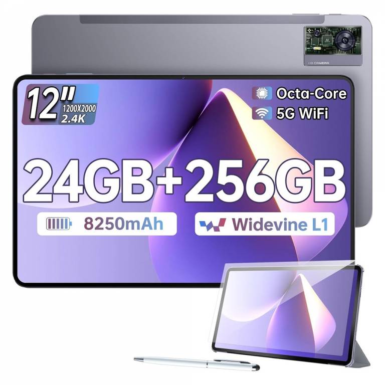 Tablet Oukitel OT5s de 12 6GB+18GB Ram 256GB Rom LTE Android 14 Gris
