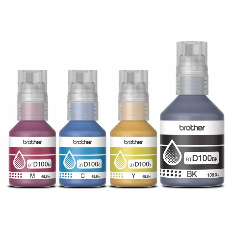 Pack de 4 Colores Tinta Brother D100 T230 T430W T530W T730DW T830DW