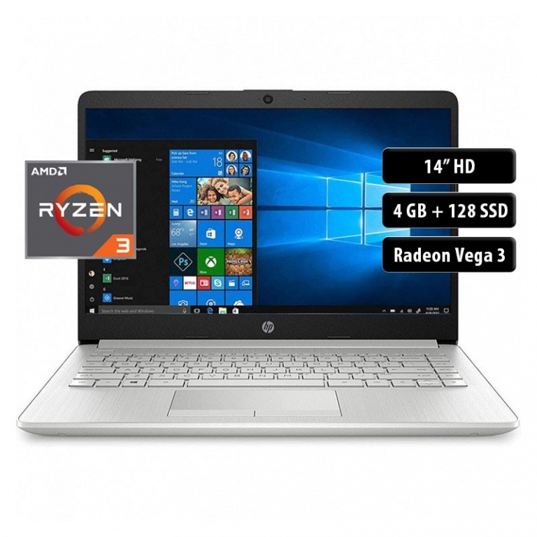 Notebook HP 14-dk1022wm, Ryzen 3 3250U, 4GB, 128SSD, 14, Win 10