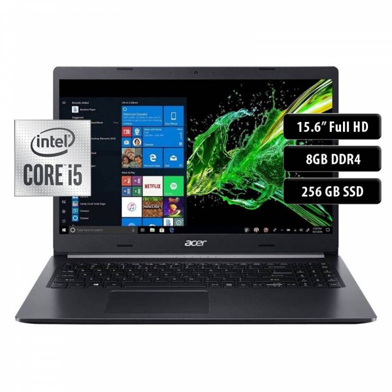 Notebook Acer A515-54, Core i5-1035G1, 8GB, 256SSD, 15.6 FHD, Win 10