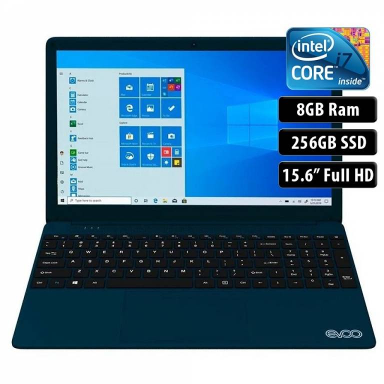 Notebook EVOO Ultra Thin, Core I7-6660U, 8GB, 256SSD, 15.6'' FHD, Win 10