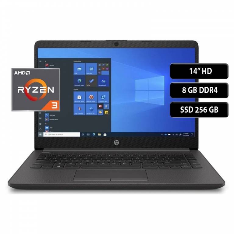 Notebook HP 245 G8, AMD Ryzen 3 5300U, 8GB, 256SSD, 14 HD, Win 10 Pro