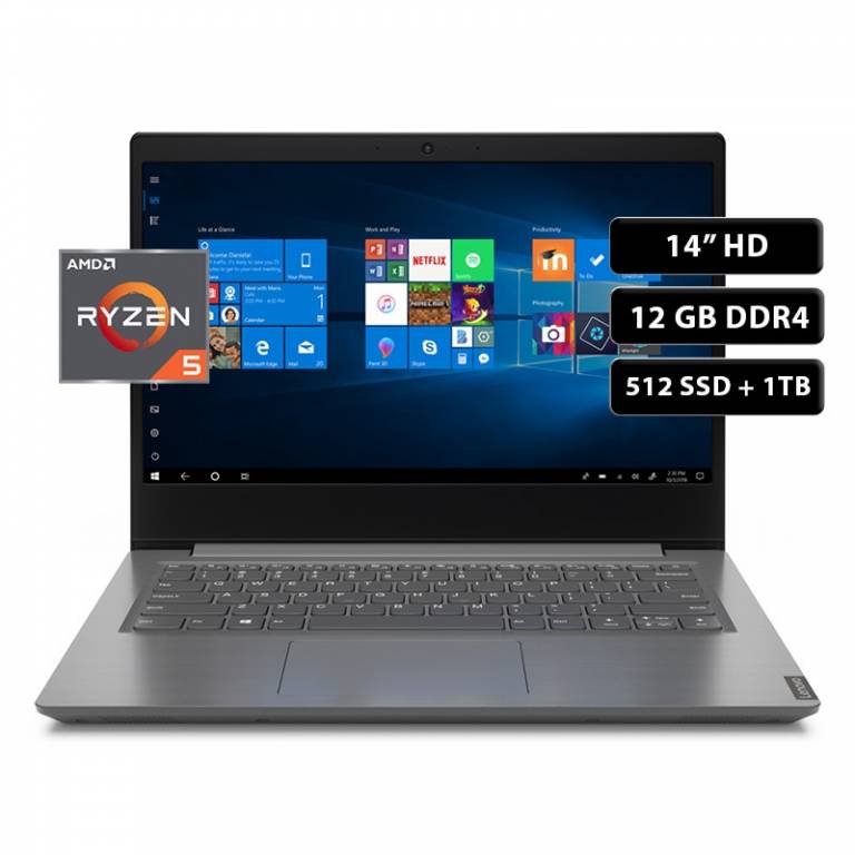 Notebook Lenovo V14-ARE, Ryzen 5 4500U, 12GB, 512SSD+1TB, 14, Win 10 Pro