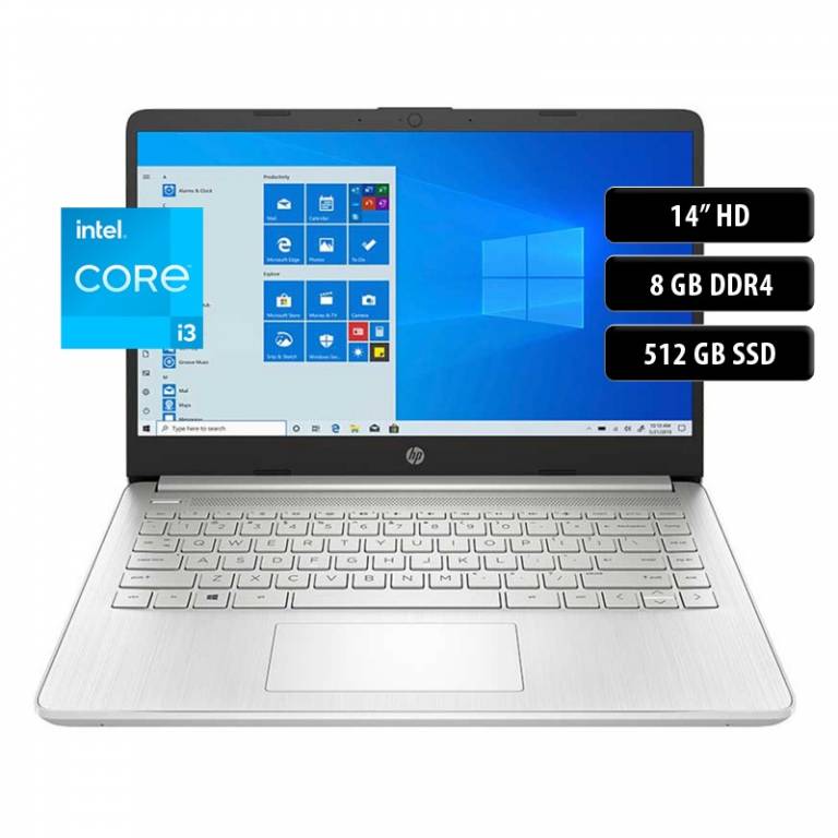 Notebook HP 14-DQ2024LA, Core i3-1115G4, 8GB, 512SSD, 14 HD, Win 11